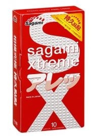 Утолщенные презервативы Sagami Xtreme Feel Long с точками - 10 шт. - Sagami - купить с доставкой в Рыбинске
