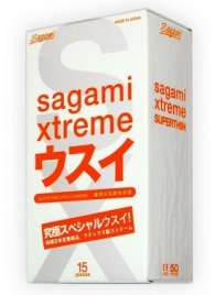 Ультратонкие презервативы Sagami Xtreme SUPERTHIN - 15 шт. - Sagami - купить с доставкой в Рыбинске