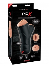 Мастурбатор в колбе с двумя тоннелями Double Penetration Vibrating Stroker - Pipedream - в Рыбинске купить с доставкой