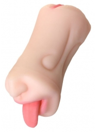 Телесный двусторонний мастурбатор Fruity Tongue - ротик и вагина - ToyFa - в Рыбинске купить с доставкой