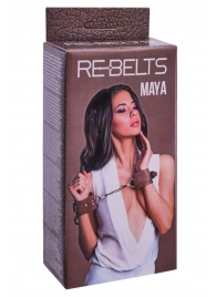 Коричневые кожаные наручники Maya - Rebelts - купить с доставкой в Рыбинске