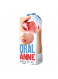 Телесный мастурбатор-ротик с язычком Oral Anne - Blush Novelties - в Рыбинске купить с доставкой