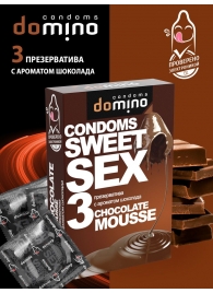 Презервативы для орального секса DOMINO Sweet Sex с ароматом шоколадного мусса - 3 шт. - Domino - купить с доставкой в Рыбинске