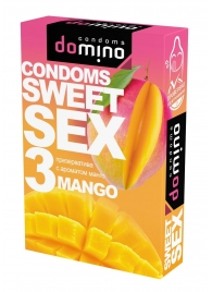 Презервативы для орального секса DOMINO Sweet Sex с ароматом манго - 3 шт. - Domino - купить с доставкой в Рыбинске