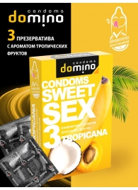 Презервативы для орального секса DOMINO Sweet Sex с ароматом тропических фруктов - 3 шт. - Domino - купить с доставкой в Рыбинске