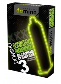 Презервативы DOMINO Neon Green со светящимся в темноте кончиком - 3 шт. - Domino - купить с доставкой в Рыбинске