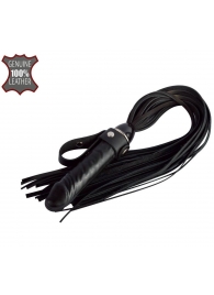 Черная плеть  Ковбой  с ручкой-фаллосом - 55 см. - Sitabella - купить с доставкой в Рыбинске