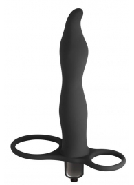 Черная вибронасадка для двойного проникновения Flirtini - 15,9 см. - Lola Games - купить с доставкой в Рыбинске