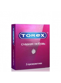 Презервативы Torex  Сладкая любовь  с ароматом клубники - 3 шт. - Torex - купить с доставкой в Рыбинске