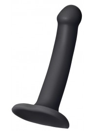 Черный фаллос на присоске Silicone Bendable Dildo S - 17 см. - Strap-on-me - купить с доставкой в Рыбинске