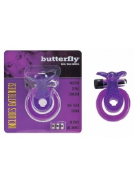 Эрекционное кольцо с вибрацией COCK BALL RING BUTTERFLY JELLY VIBE - Seven Creations - в Рыбинске купить с доставкой