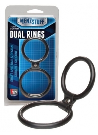 Чёрное двойное эрекционное кольцо Dual Rings Black - Dream Toys - в Рыбинске купить с доставкой