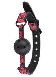 Черно-розовый кляп-шарик с отверстиями BALL GAG - Dream Toys - купить с доставкой в Рыбинске