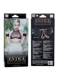 Черные мягкие наручники Entice French Cuffs с цепью - California Exotic Novelties - купить с доставкой в Рыбинске