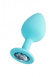 Мятная анальная втулка Brilliant с прозрачным кристаллом - 8 см. - ToyFa - купить с доставкой в Рыбинске