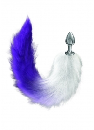 Серебристая анальная пробка с фиолетовым хвостом Galaxy - Lola Games - купить с доставкой в Рыбинске