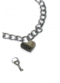 Серебристый ошейник Embrace с ключиком - Lola Games - купить с доставкой в Рыбинске