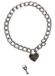 Серебристый ошейник Embrace с ключиком - Lola Games - купить с доставкой в Рыбинске