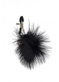 Зажимы на соски с черным пухом Euphoric - Lola Games - купить с доставкой в Рыбинске