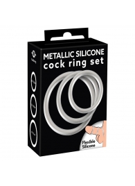 Набор из 3 эрекционных колец под металл Metallic Silicone Cock Ring Set - Orion - в Рыбинске купить с доставкой