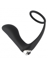 Черное эрекционное кольцо с анальной вибропробкой Vibrating Ring   Plug - Orion - в Рыбинске купить с доставкой