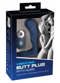 Синий вибростимулятор простаты Vibrating Butt Plug - 11,7 см. - Orion - в Рыбинске купить с доставкой