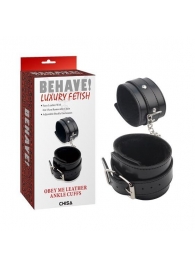 Черные оковы на ноги Obey Me Leather Ankle Cuffs - Chisa - купить с доставкой в Рыбинске