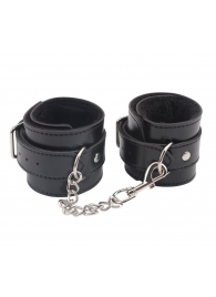 Черные оковы на ноги Obey Me Leather Ankle Cuffs - Chisa - купить с доставкой в Рыбинске