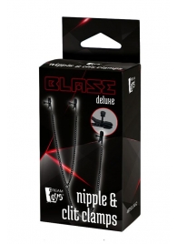 Черные зажимы на соски и клитор на цепочке DELUXE NIPPLE   CLIT CLAMPS - Dream Toys - купить с доставкой в Рыбинске