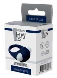 Гладкое синее эрекционное виброкольцо STIMU RING - Dream Toys - в Рыбинске купить с доставкой