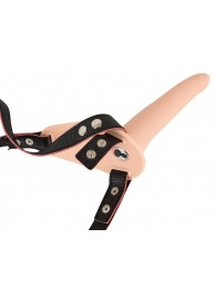 Телесный поясной страпон с вибрацией Vibrating Strap-On - 15,7 см. - Orion - купить с доставкой в Рыбинске