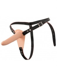 Телесный поясной страпон с вибрацией Vibrating Strap-On - 15,7 см. - Orion - купить с доставкой в Рыбинске