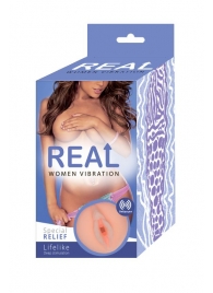 Телесный вибромастурбатор-вагина Real Women Vibration - Real - в Рыбинске купить с доставкой