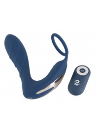 Синий вибростимулятор простаты с кольцом - 14,5 см. - Orion - в Рыбинске купить с доставкой