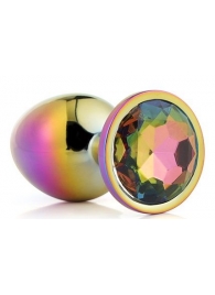 Голографическая анальная втулка с радужным кристаллом - 7,1 см. - Dream Toys - купить с доставкой в Рыбинске