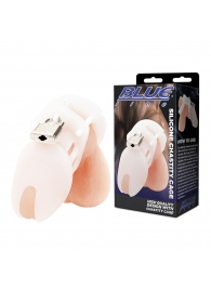 Белая клетка целомудрия Silicone Chastity Cage - BlueLine - купить с доставкой в Рыбинске