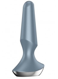 Серая анальная пробка с вибрацией Satisfyer Plug-ilicious 2 - 14 см. - Satisfyer