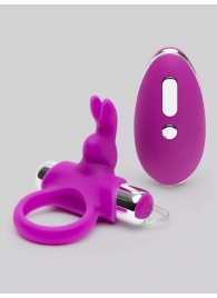 Лиловое виброкольцо с пультом ДУ Remote Control Cock Ring - Happy Rabbit - в Рыбинске купить с доставкой