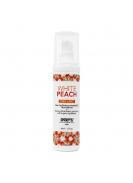 Разогревающее массажное масло Gourmet White Peach Organic с органическими ингредиентами - 50 мл. - Exsens - купить с доставкой в Рыбинске
