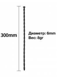 Черный уретральный расширитель - 30 см. - Rubber Tech Ltd - купить с доставкой в Рыбинске