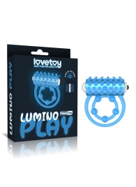 Голубое, светящееся в темноте виброкольцо Lumino Play Vibrating Penis Ring - Lovetoy - в Рыбинске купить с доставкой