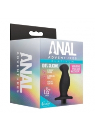 Черный анальный вибромассажёр Silicone Vibrating Prostate Massager 02 - 10,8 см. - Blush Novelties - в Рыбинске купить с доставкой