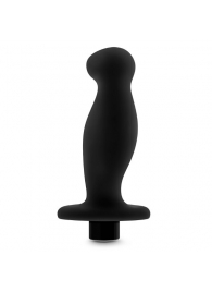 Черный анальный вибромассажёр Silicone Vibrating Prostate Massager 02 - 10,8 см. - Blush Novelties - в Рыбинске купить с доставкой