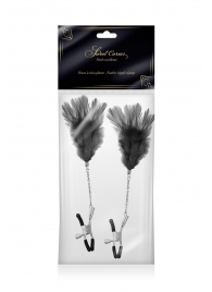 Зажимы для сосков с черными перьями Sweet Caress Feather Nipple Clumps - Sweet Caress - купить с доставкой в Рыбинске