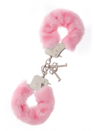 Металлические наручники с розовой меховой опушкой METAL HANDCUFF WITH PLUSH PINK - Dream Toys - купить с доставкой в Рыбинске