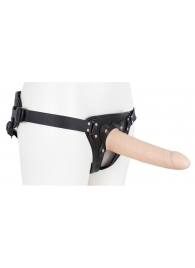 Пустотелый страпон Harness CLASSIC с бандажом - 19,5 см. - LOVETOY (А-Полимер) - купить с доставкой в Рыбинске