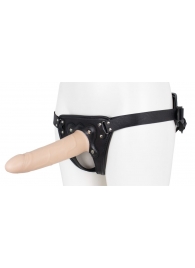 Пустотелый страпон Harness CLASSIC с бандажом - 19,5 см. - LOVETOY (А-Полимер) - купить с доставкой в Рыбинске