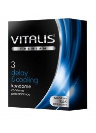 Презервативы VITALIS PREMIUM delay   cooling с охлаждающим эффектом - 3 шт. - Vitalis - купить с доставкой в Рыбинске