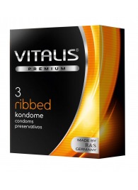 Ребристые презервативы VITALIS PREMIUM ribbed - 3 шт. - Vitalis - купить с доставкой в Рыбинске