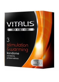 Презервативы VITALIS PREMIUM stimulation   warming с согревающим эффектом - 3 шт. - Vitalis - купить с доставкой в Рыбинске